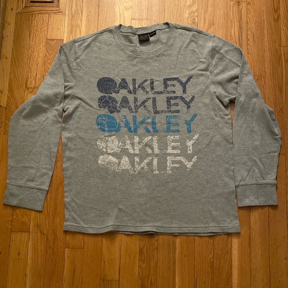 6-$20 Oakley Gray Waffle Long Sleeve Pullover Shirt XL